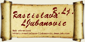 Rastislava LJubanović vizit kartica